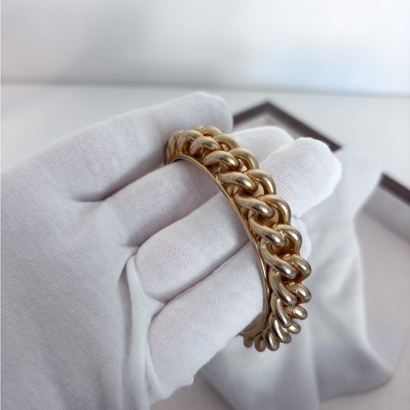 Elizabeth Cole Gold-Tone Chain Link Cuff Chunky Bracelet - Picture 7 of 9